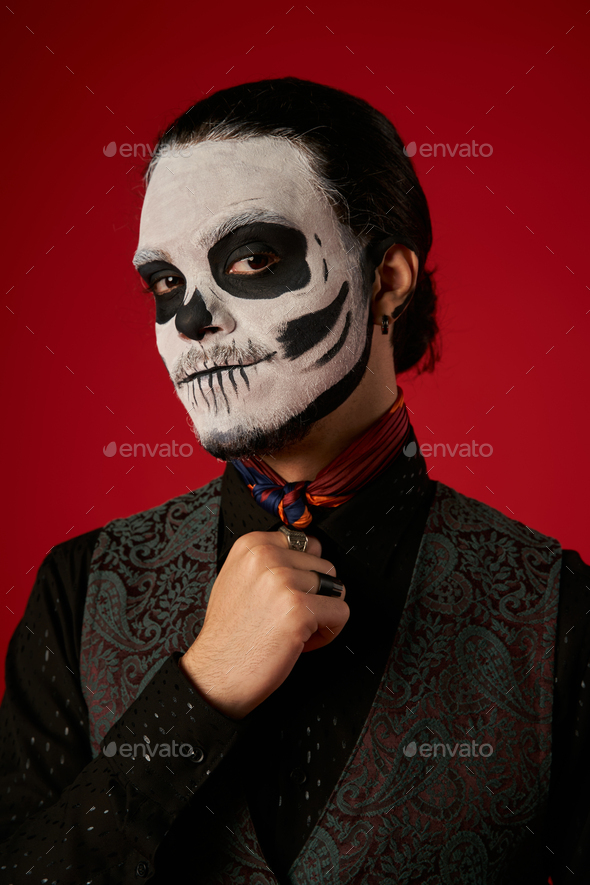 Portrait Of Man In Catrina Makeup And