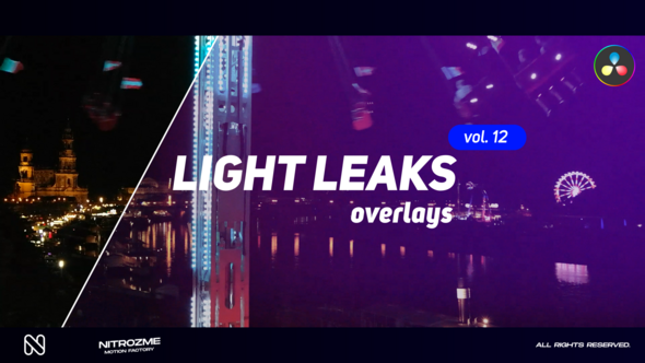 Light Leaks Overlays Vol. 12 for DaVinci Resolve