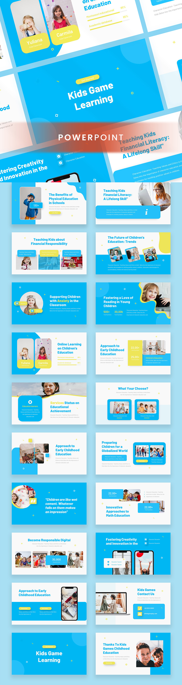 [DOWNLOAD]Cute Learning Kids Powerpoint Template