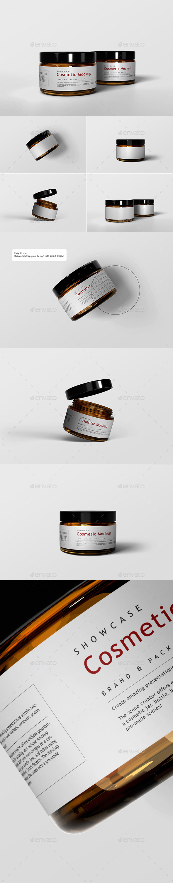 [DOWNLOAD]Amber Glass Cosmetic Bottle Mockup
