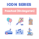 85 Preschool (Kindergarten) Icons | Indigo Series