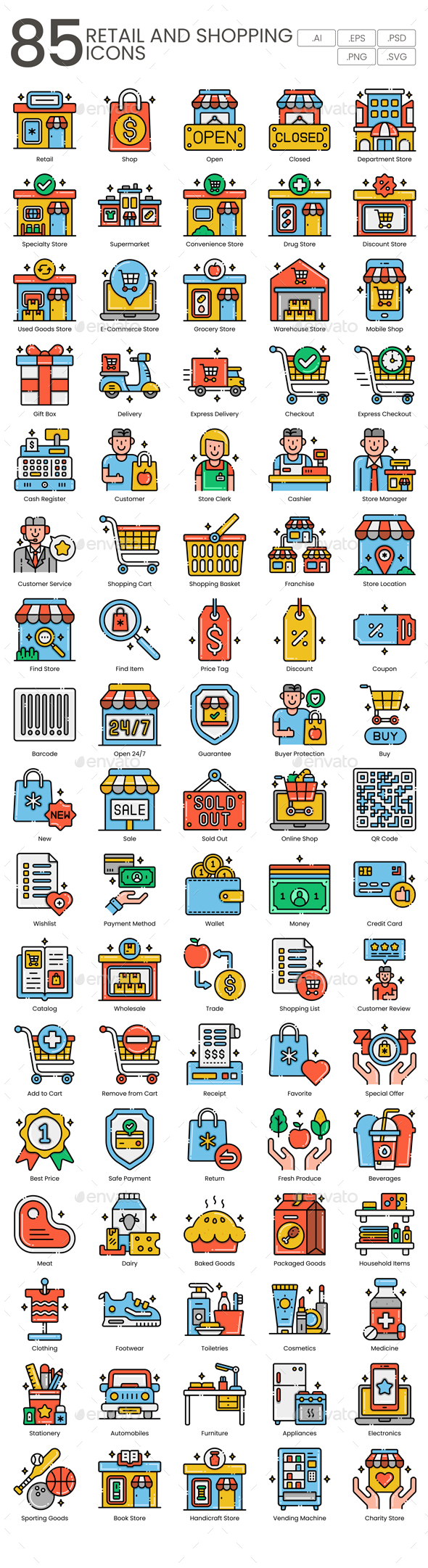[DOWNLOAD]85 Retail and Shopping Icons | Aesthetics Series