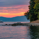 Seawall in Stanley Park during Dramatic Sunset on West Coast of Pacific Ocean. - PhotoDune Item for Sale