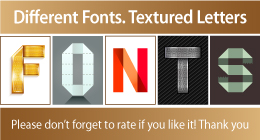 Different Fonts. Textured Letters