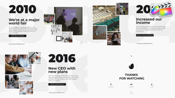 Clean Corporate Timeline Presentation for FCPX