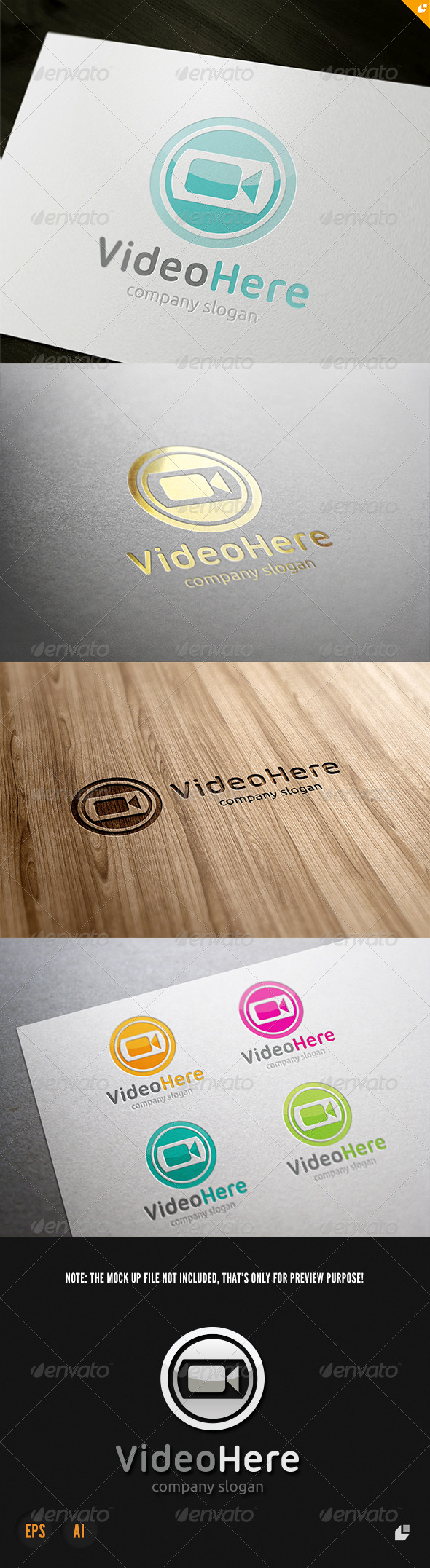 Video Here Logo - Vector Abstract