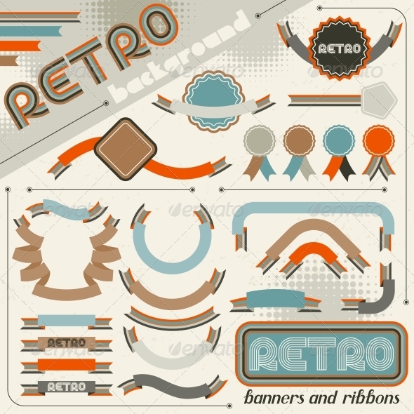 Collection of Ribbons and Banners. - Decorative Symbols Decorative