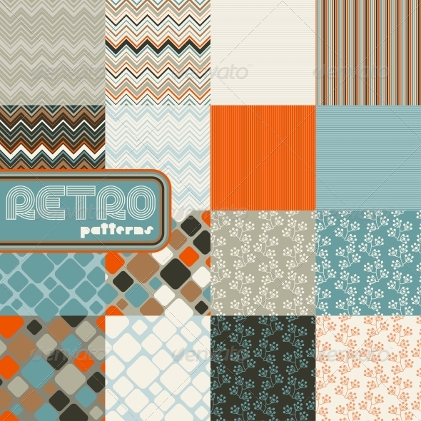 Set of Abstract Retro Seamless Patterns. - Patterns Decorative