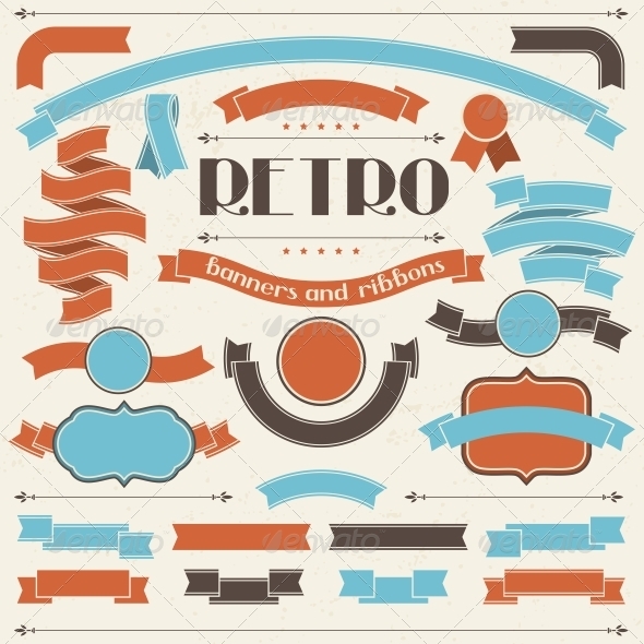 Collection of Ribbons and Banners. - Decorative Symbols Decorative