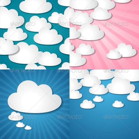 Paper Clouds Backgrounds. - Backgrounds Decorative