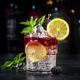 Bramble cocktail drink with dry gin, liqueur, syrup, lemon juice, blackberry, mint and ice - PhotoDune Item for Sale