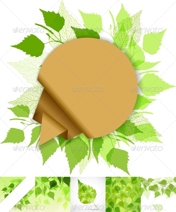 Fresh Background of Green Birch Leaves. - Backgrounds Decorative
