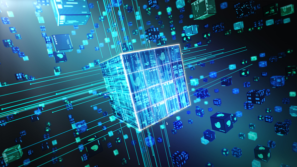 Tech blue cpu cube logo reveal 4k, After Effects Project Files | VideoHive