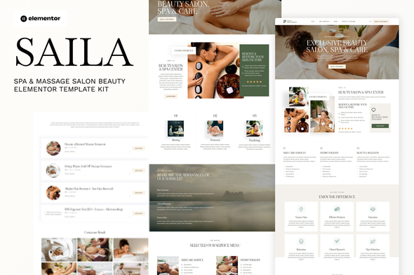 Saila - Spa & Massage Salon Beauty Elementor Template Kit