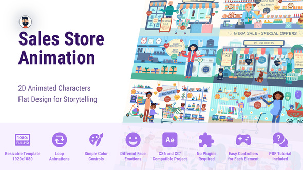 Sale Store - Flat Character