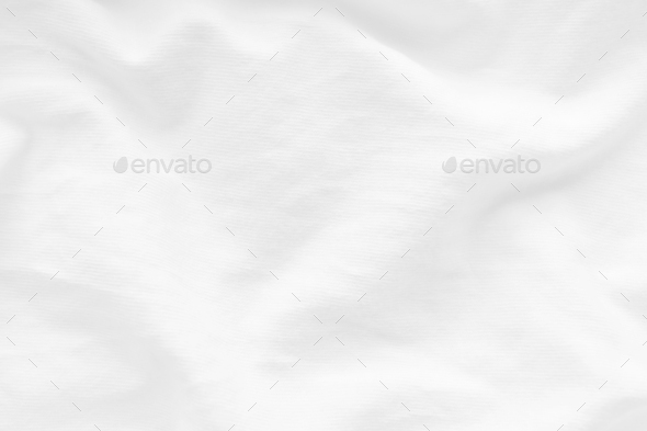 Wrinkled white cotton fabric clothes texture.