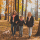 Grandmother and mother with granddaughter walks together in autumn park and having fun. Generation - PhotoDune Item for Sale