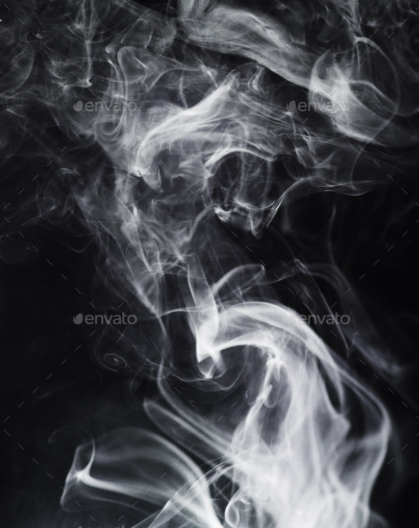 Smoke, fog or mist on dark background, vapor wave with cloud of gas and fantasy in a studio. Textur
