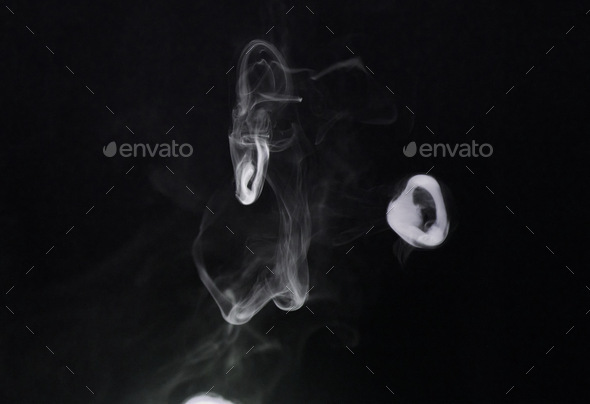 Smoke, fog and air puff on dark background, vapor wave with cloud of gas and fantasy in a studio. T
