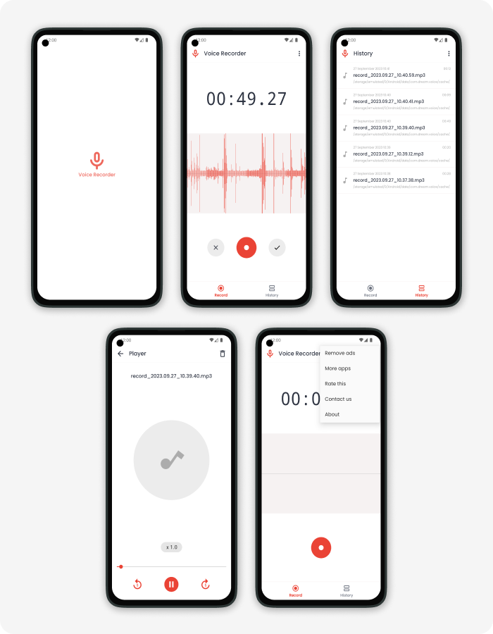 Voice Recorder Android App 1.1 by dream_space CodeCanyon