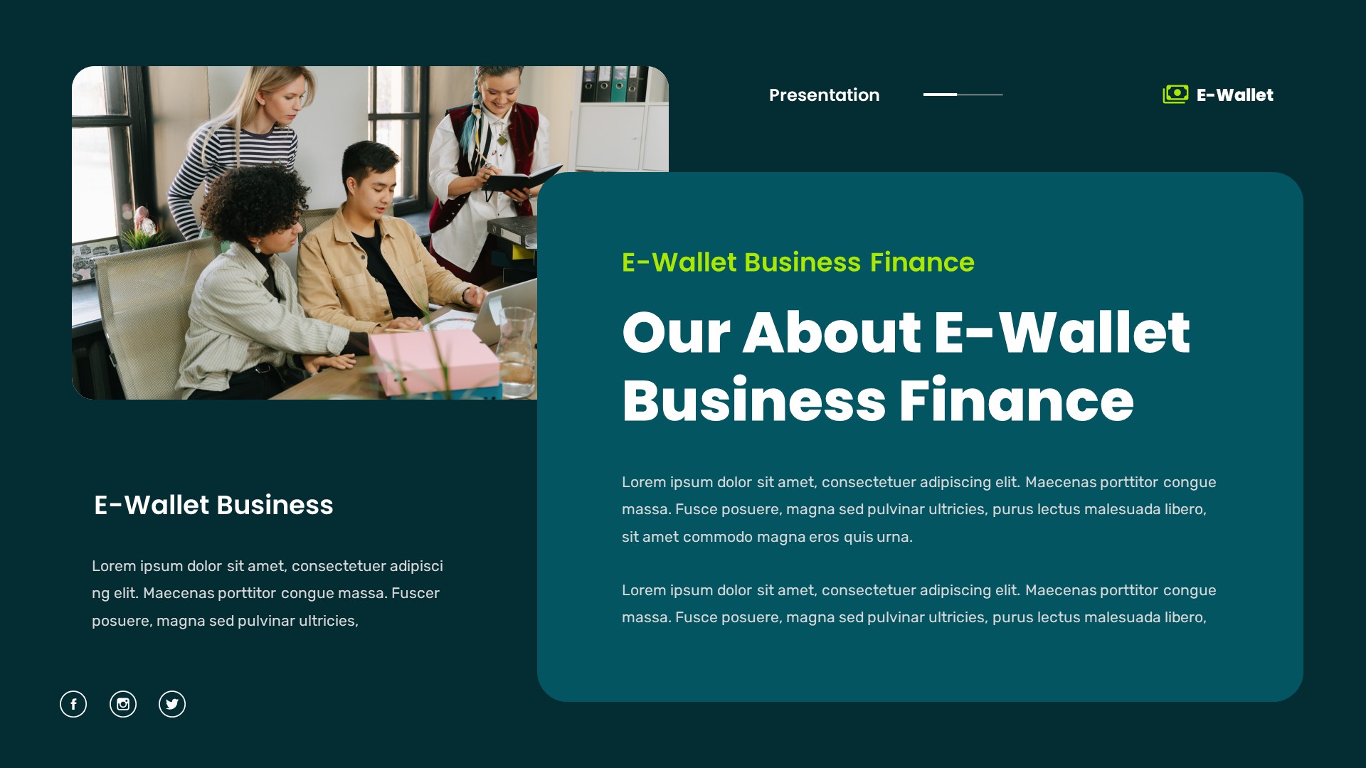 E-Wallet - Business Finance Powerpoint Template, Presentation Templates