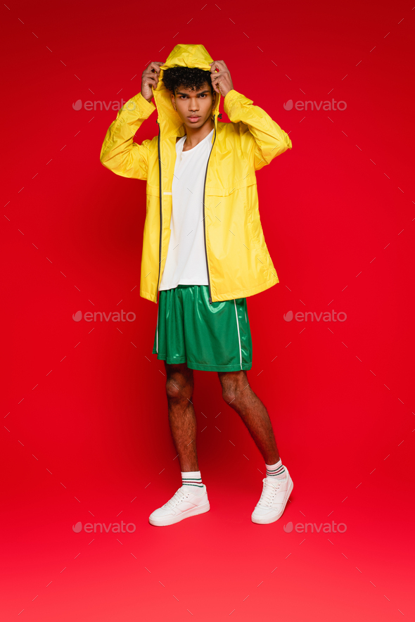 stylish yellow raincoat