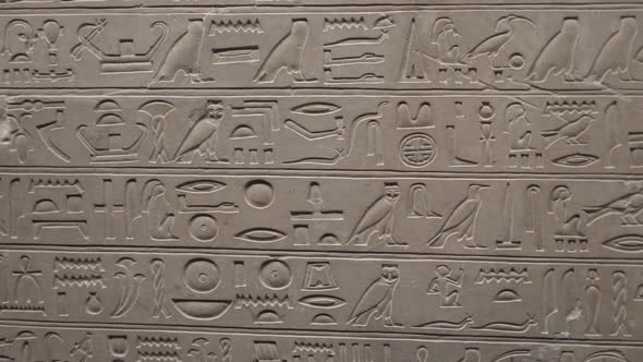 Egyptian Hieroglyphs and Inscriptions on Clay Tablets, Stock Footage