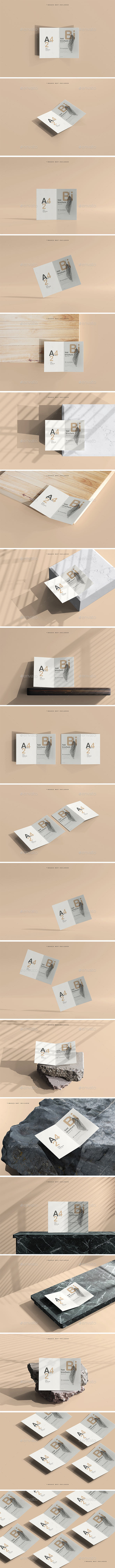 A4 Size Bi Fold Brochure Mockup
