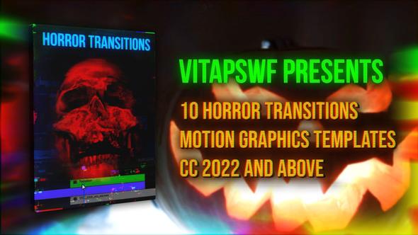 Halloween Horror Transitions | MOGRT Premiere Pro template preview