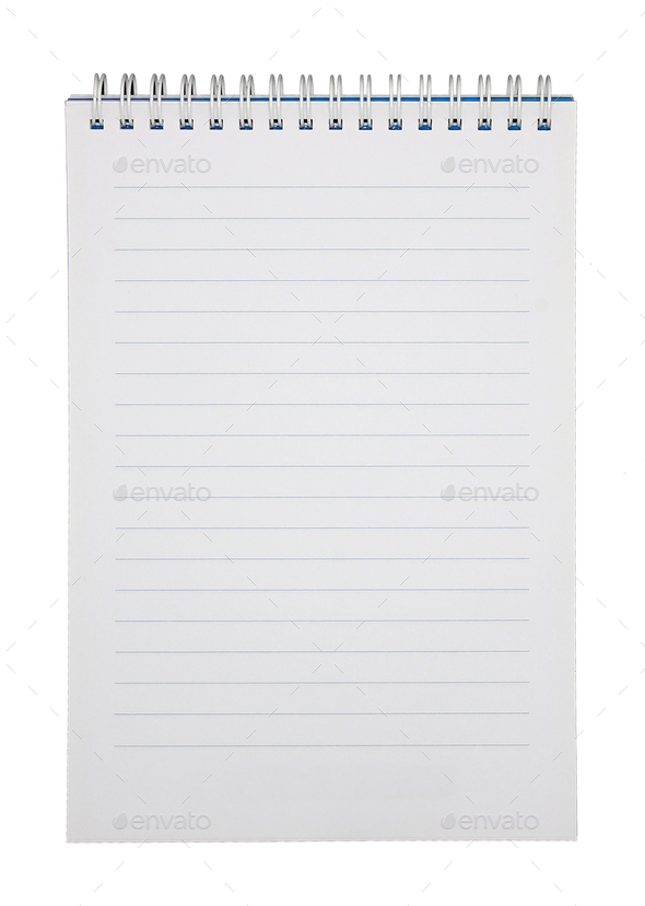 Blank notebook paper with ring spine isolated on white background Stock  Photo by studio2013
