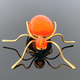 vintage brooch &quot;Ant&quot; with of amber made in the USSR on dark glossy background - PhotoDune Item for Sale