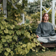meditation Woman meditates nature outdoor. ground level,relaxed woman meditates breathes  fragrant i - PhotoDune Item for Sale