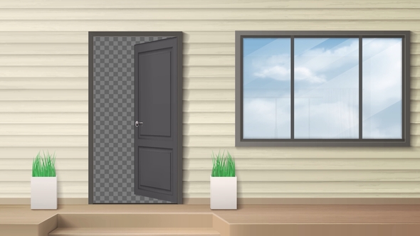 Door Opens Animation Alpha Video Transition