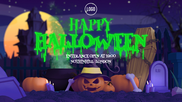 3D Cartoon Halloween Intro