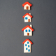 Houses figurines in a row. Find most suitable housing options.  - PhotoDune Item for Sale