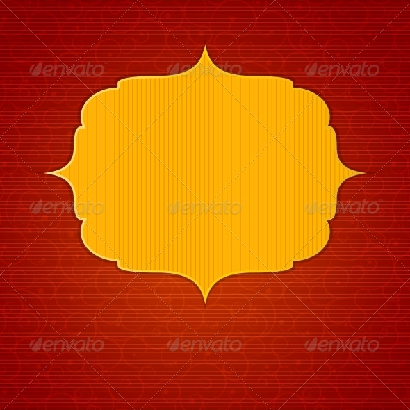Vintage Background with Golden Frame Vector - Decorative Symbols Decorative