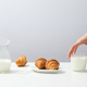 Breakfast tasty food concept - milk with bakery products - PhotoDune Item for Sale
