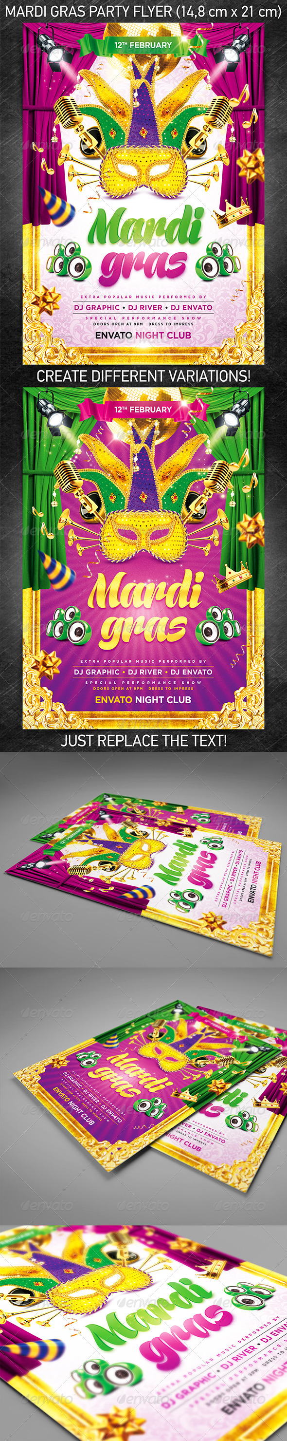 Mardi Gras Party Flyer VOL.1 - Holidays Events