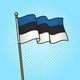 Flag of Estonia Pop Art Vector Illustration