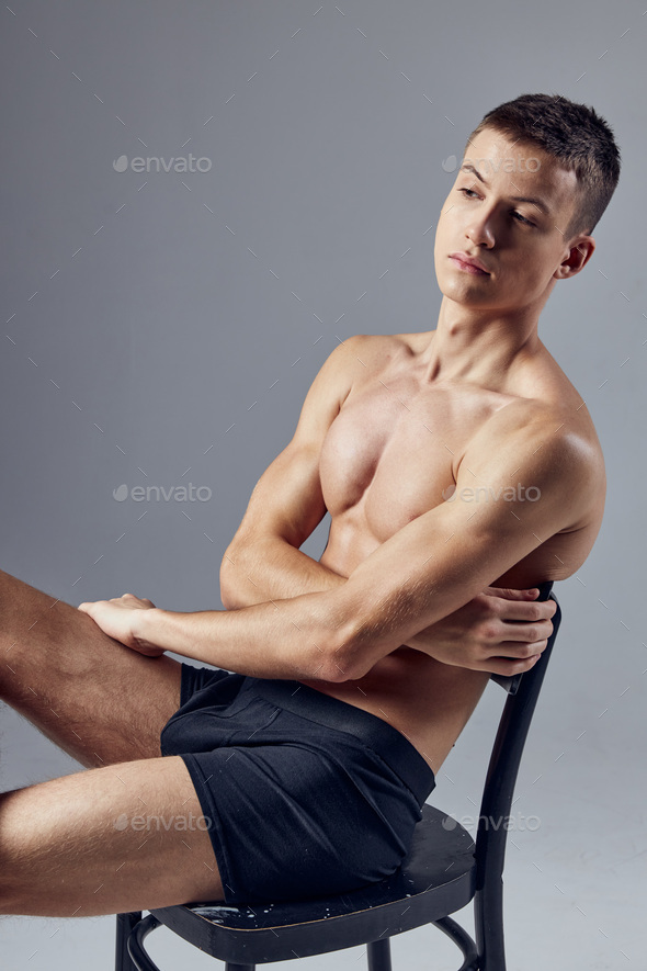 sporty man with naked body dark panties isolated background 23239685 Stock  Photo at Vecteezy