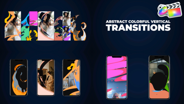 Abstract Colorful Vertical Transitions | FCPX