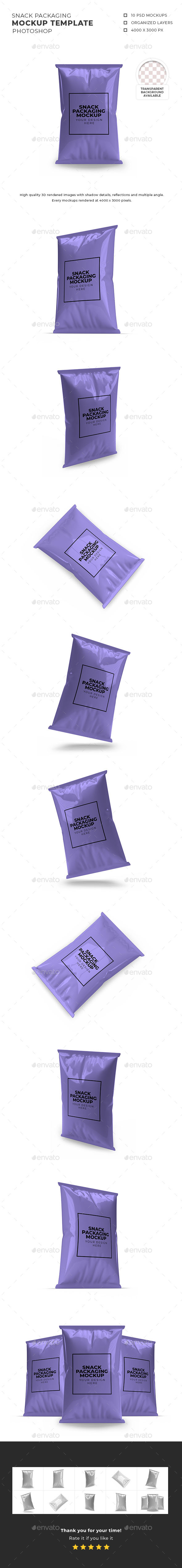 Snack Pouch Packaging Mockup Set