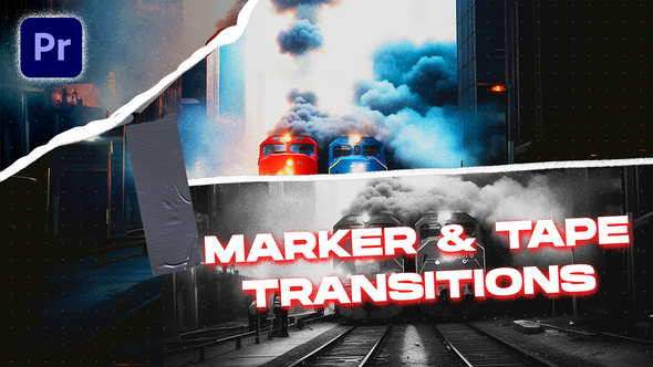 Marker & Tape Transitions VOL. 2 | Premiere Pro