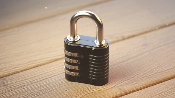 Opening combination padlock. Get access if you know the password. Safety. 4KHD alt