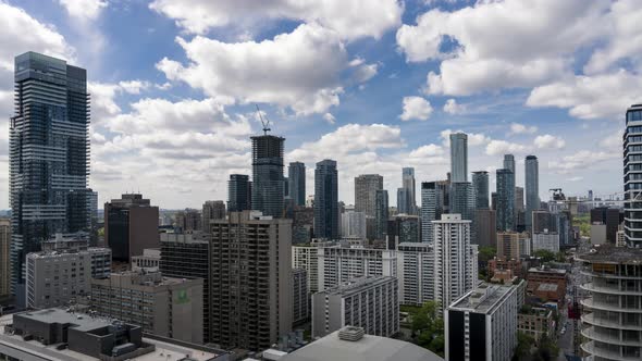City Skyline Clouds and Construction Development Toronto