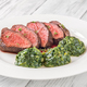 Flank steak with creamy spinach - PhotoDune Item for Sale