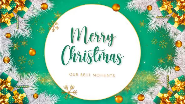 Merry Christmas Slideshow | New Year 2024 (MOGRT) Premiere Pro template preview