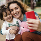 Mother-Daughter Selfie Moment in Park - PhotoDune Item for Sale