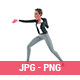 3D Character Woman Boxing Workout