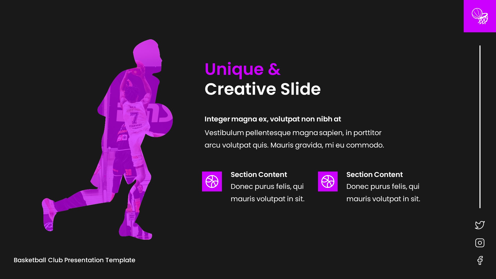 Dribbly - Sport Basketball Powerpoint Template, Presentation Templates
